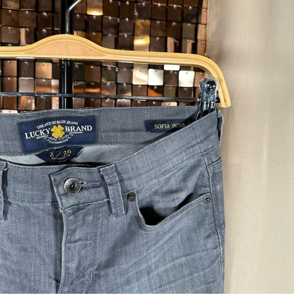 Vintage Lucky Brand Grey Sofia Skinny Jeans Size 2/26 - Picture 9 of 10